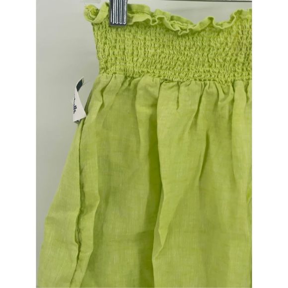 Cynthia Rowley Skirt Mini Linen Neon Yellow Green Women’s Size Large New - Picture 8 of 11